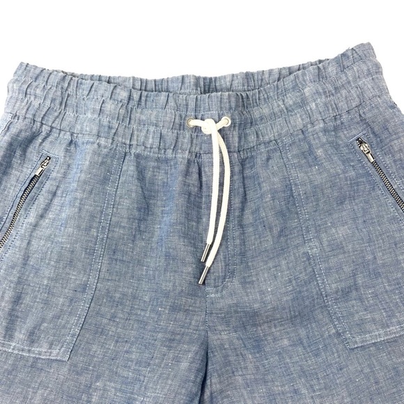 ATHLETA Cabo Linen Jogger Blue Elastic Waist Sz 14 - Picture 7 of 10